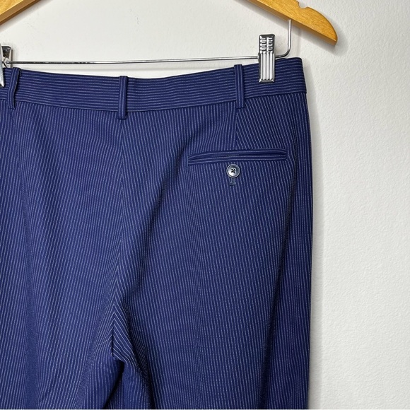 Ralph Lauren Purple Label Wool Navy with White Pin Striped Equestrian Pants - Picture 6 of 8